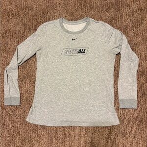 Nike Heather Gray Softball Long Sleeve Shirt